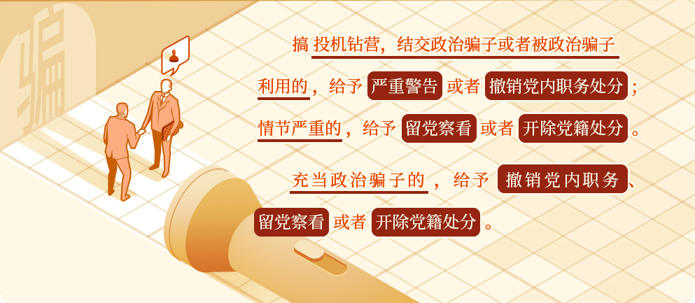 學(xué)黨紀(jì)⑩丨對(duì)結(jié)交、充當(dāng)政治騙子的處分規(guī)定有哪些？